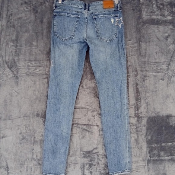 Lucky Brand Jeans Womens 30 Blue Stella Skinny Star Embroidered Distressed - Picture 6 of 12